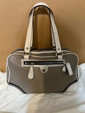 Coach Gray White and Black with Silver-tone accents